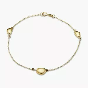 18ct yellow gold 3 hearts bracelet