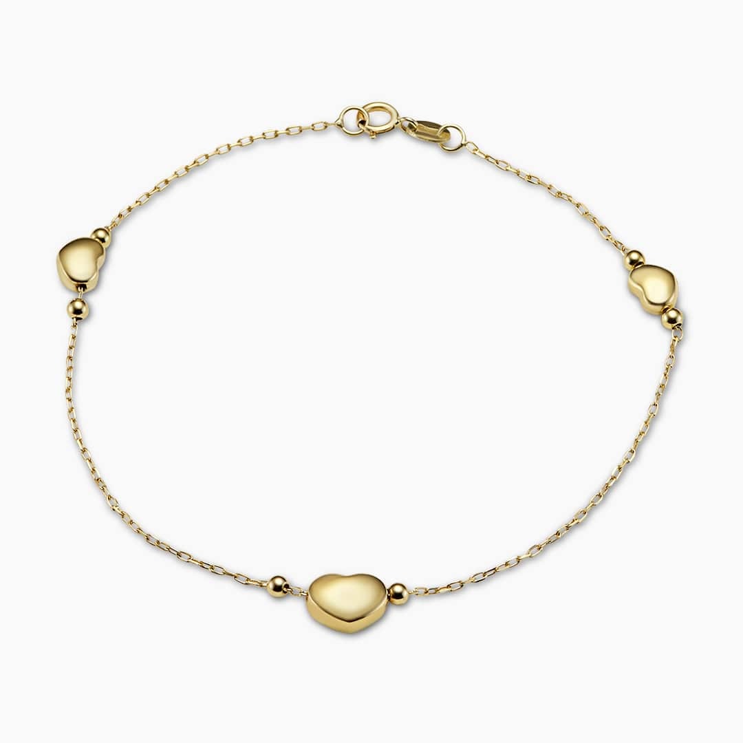Multilayered Love Heart Charm Bracelets Set