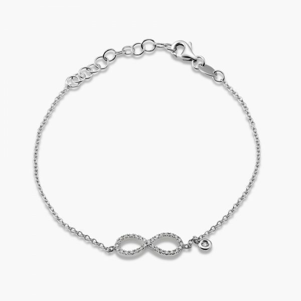 18ct white gold diamond infinity bracelet