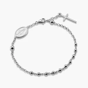 18ct white gold rosary bracelet