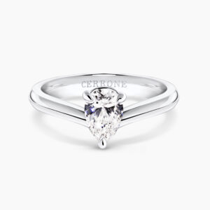 Platinum 0.80ct F SI1 pear shape diamond ring