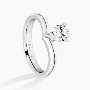 Platinum 0.80ct F SI1 pear shape diamond ring