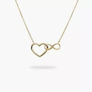 18ct yellow gold heart and infinity necklace