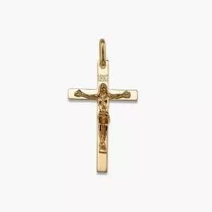 18ct yellow gold cross crucifix pendant