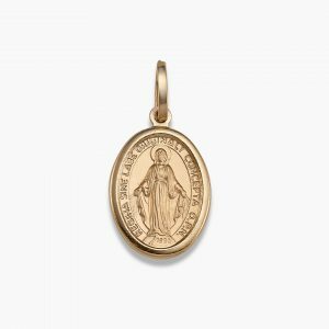 18ct yellow gold miraculous religious medal 2.5cm
