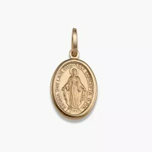 18ct yellow gold miraculous religious medal 2.5cm