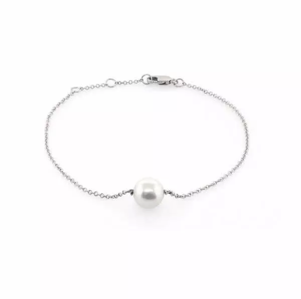 18ct white gold pearl bracelet