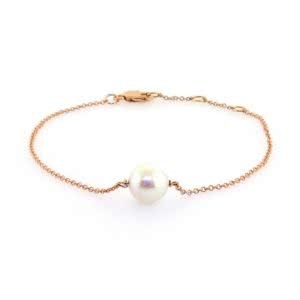 18ct rose gold pearl bracelet