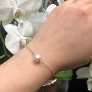 18ct yellow gold pearl bracelet