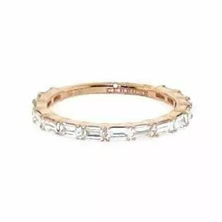 18ct rose gold baguette claw set diamond ring Cerrone Jewellers