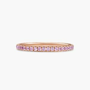 18ct rose gold pink sapphire band