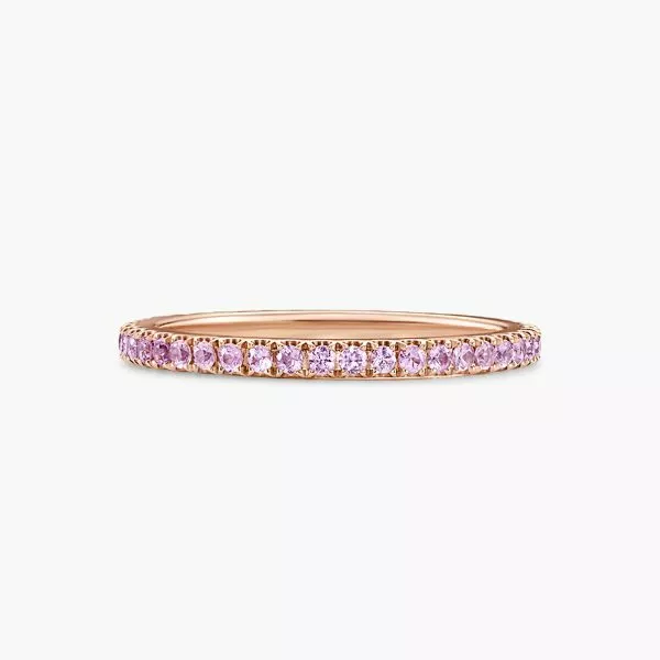 18ct rose gold pink sapphire band