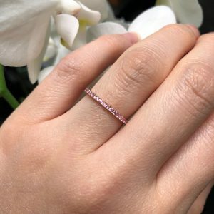 18ct rose gold pink sapphire band