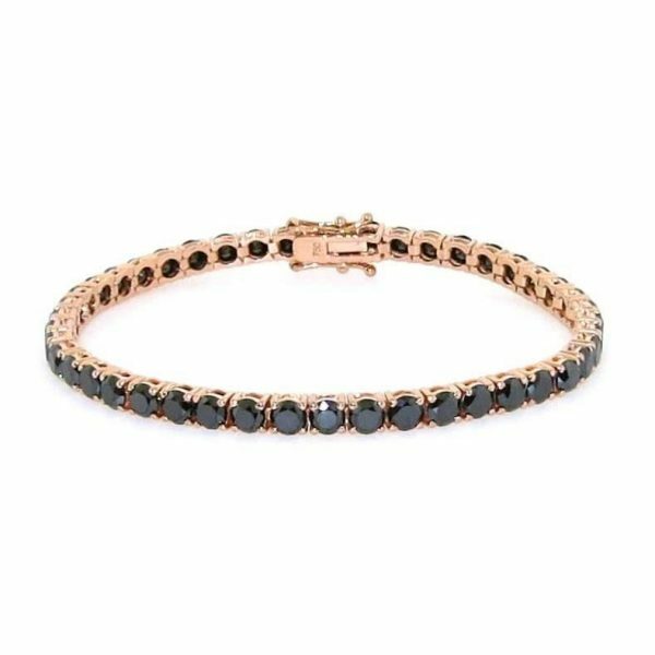 18ct rose gold black diamond tennis bracelet