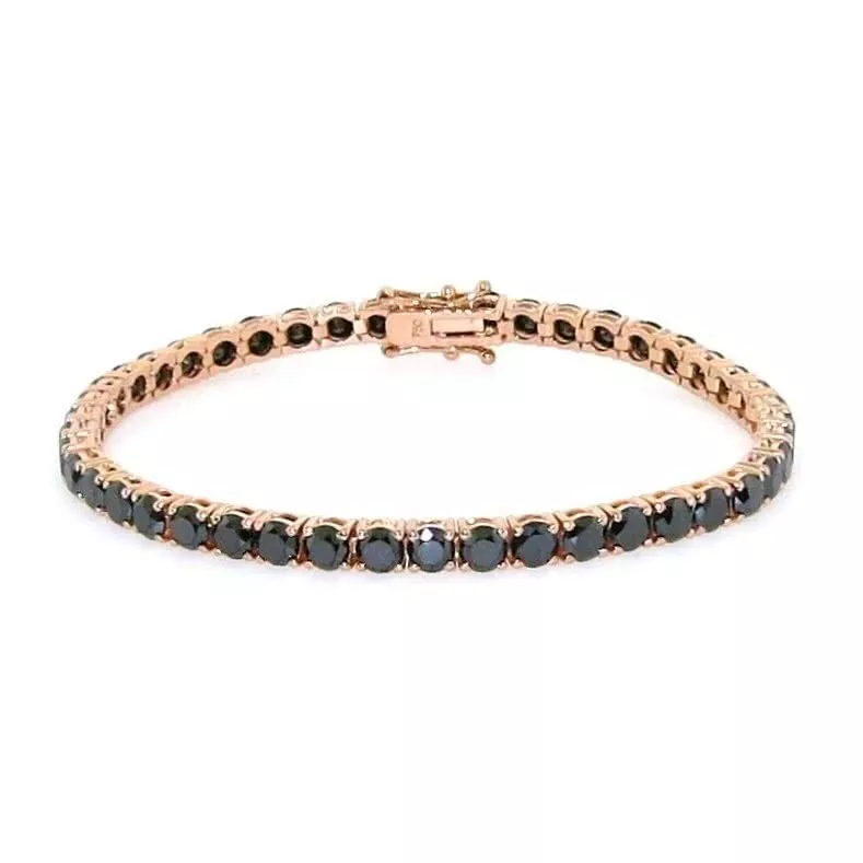 Black Diamond Tennis Bracelet 10k Gold  Medley Jewellery