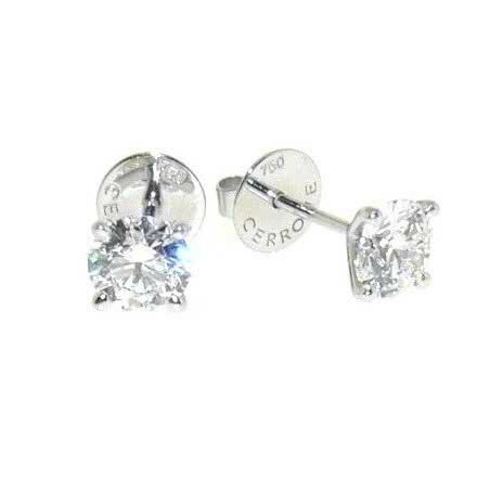 18ct white gold 2=1.20ct diamond stud earrings