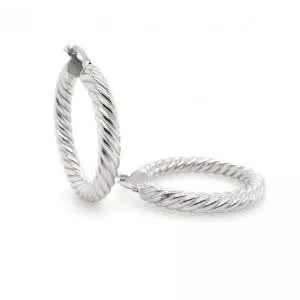 18ct white gold thick hoop earrings