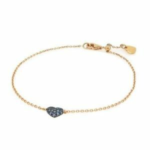 18ct rose gold sapphire heart adjustable bracelet