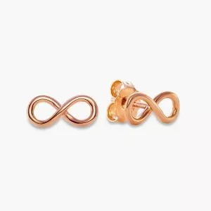 18ct rose gold mini infinity stud earrings