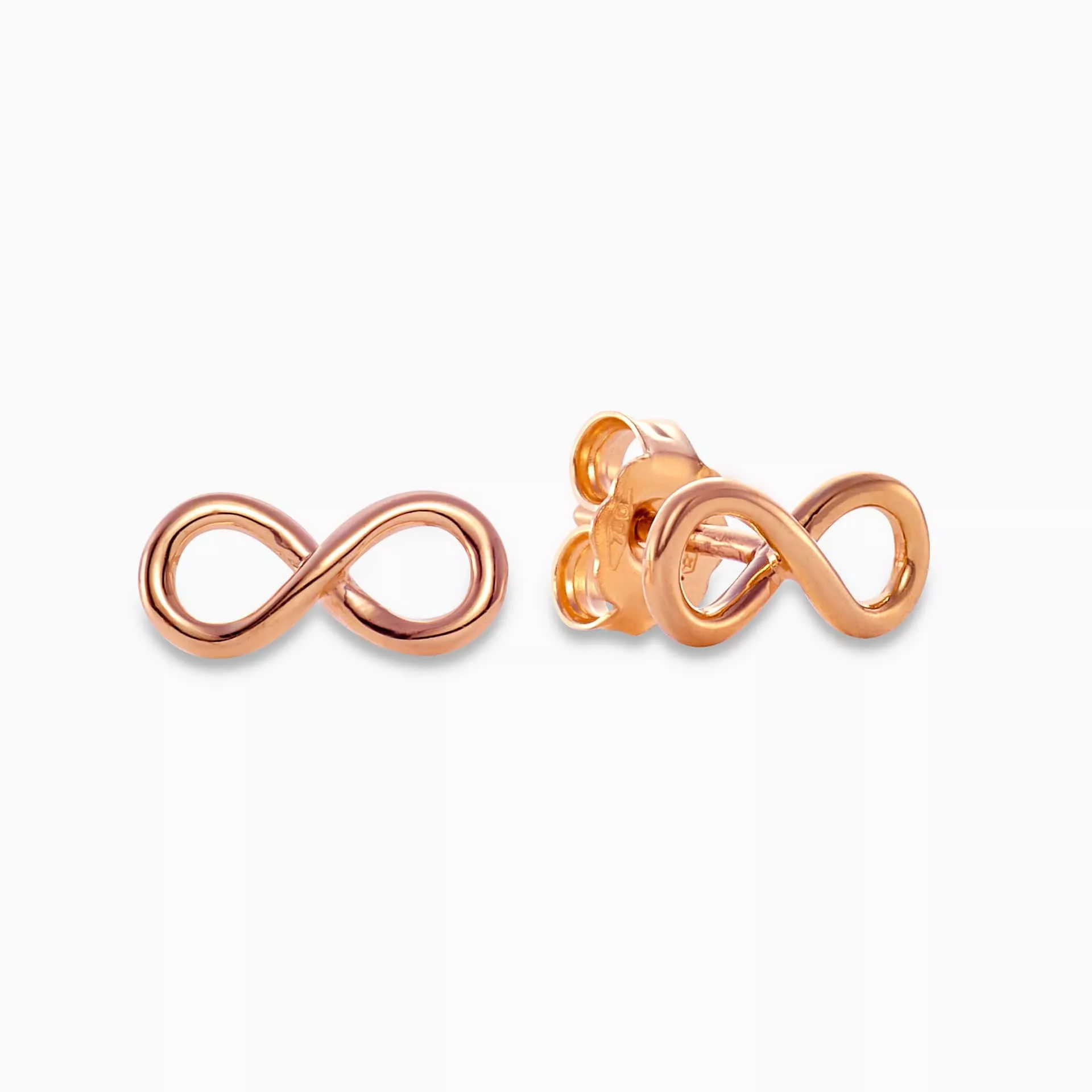 Rose gold infinity earrings discount