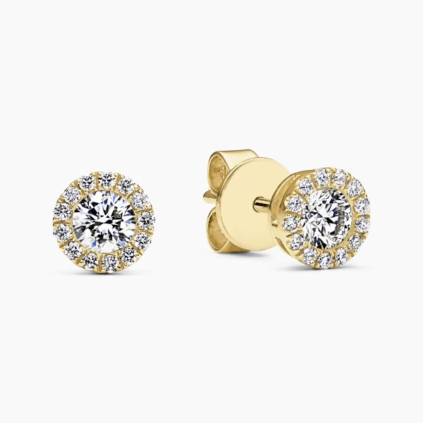 18ct yellow gold diamond claw set cluster stud earrings