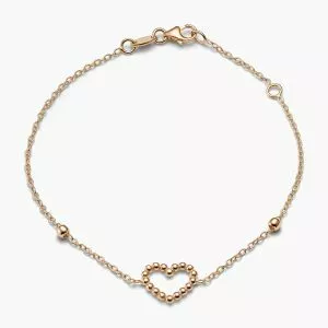 18ct rose gold heart shape bracelet