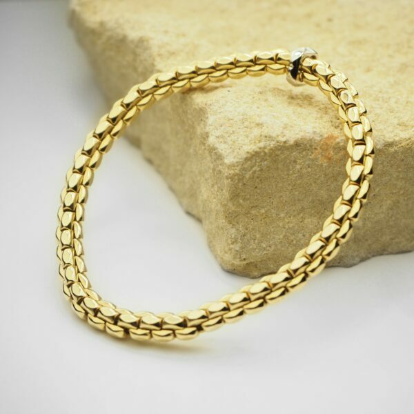 18ct yellow and white gold stretchy bracelet