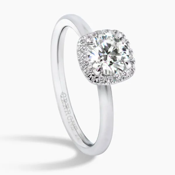 Platinum 0.70ct G SI2 round brilliant cut GIA diamond ring