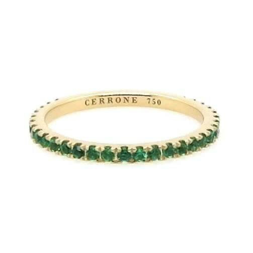 18ct yellow gold emerald ring