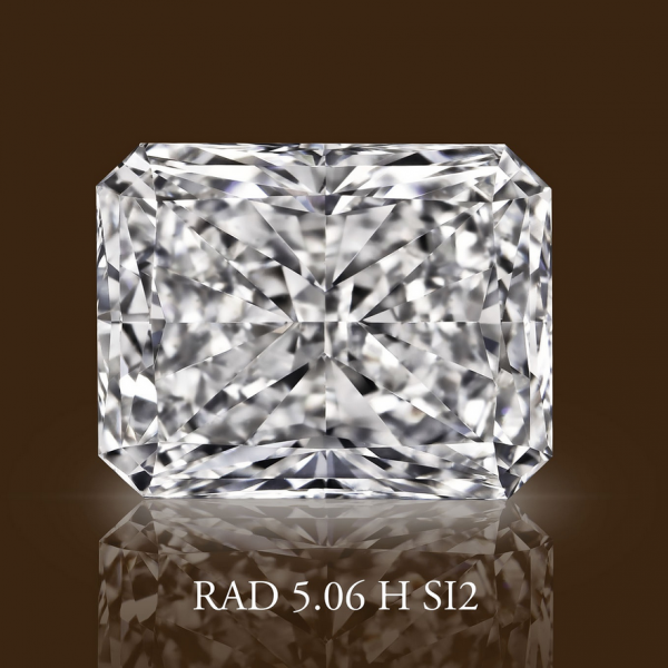 5.06ct H SI2 Radiant Cut Diamond- GIA CERT