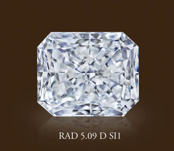 5.09ct D SI1 Radiant Cut Diamond - GIA CERT