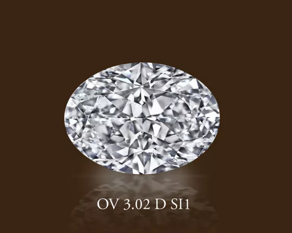 3.02ct D SI1 Oval Cut Diamond - GIA CERT