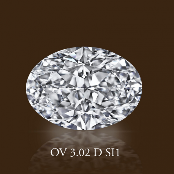3.02ct D SI1 Oval Cut Diamond - GIA CERT