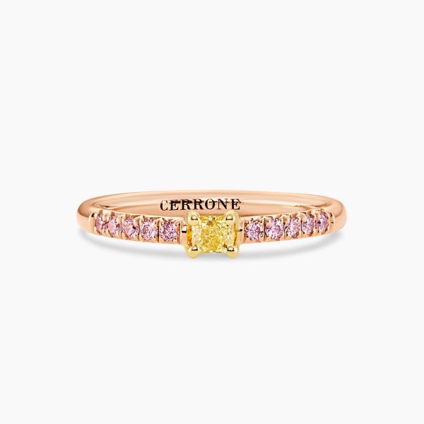 18ct rose and yellow gold diamond ring