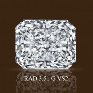 3.51ct G VS2 Radiant Cut Diamond- GIA Cert