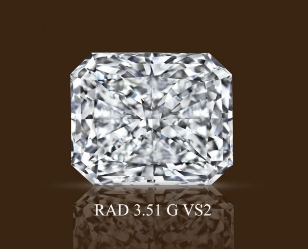 3.51ct G VS2 Radiant Cut Diamond- GIA Cert