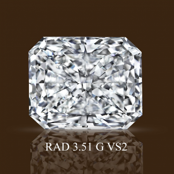 3.51ct G VS2 Radiant Cut Diamond- GIA Cert