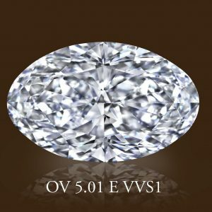 5.01ct E VVS1 Oval Cut Diamond - GIA CERT