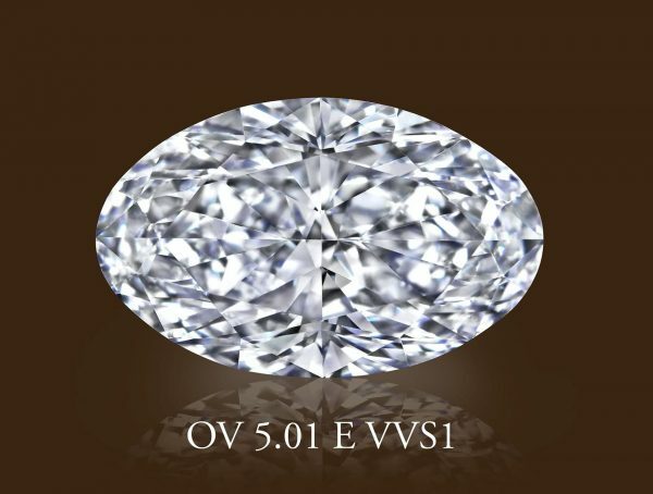 5.01ct E VVS1 Oval Cut Diamond - GIA CERT