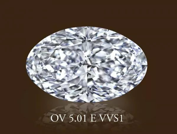 5.01ct E VVS1 Oval Cut Diamond - GIA CERT