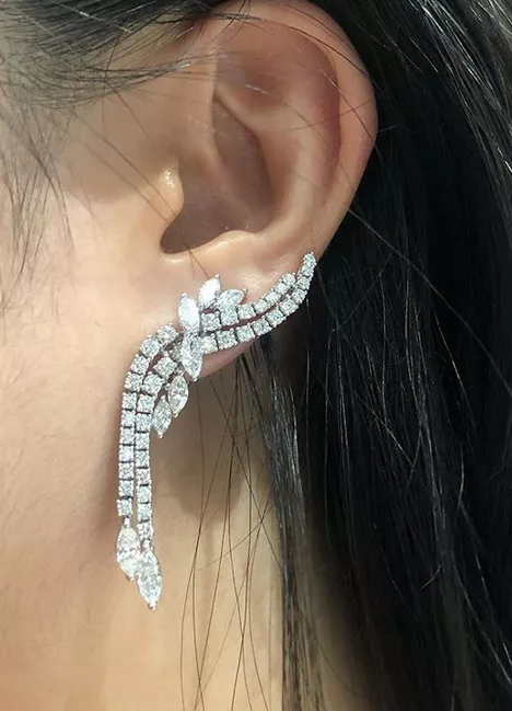 18ct white gold diamond drop earrings Cerrone Jewellers