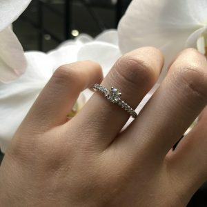 Platinum 0.40ct G SI1 round brilliant cut GIA diamond