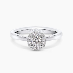 Platinum 0.30ct round brilliant cut GIA diamond ring