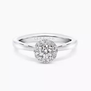 Platinum 0.30ct round brilliant cut GIA diamond ring