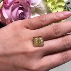 11.80ct Fancy Intense Yellow VS2 Radiant Cut Diamond - GIA CERT