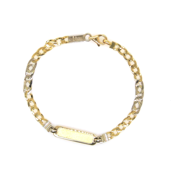 18ct yellow gold baby identity bracelet