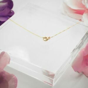 18ct yellow gold double circle necklace