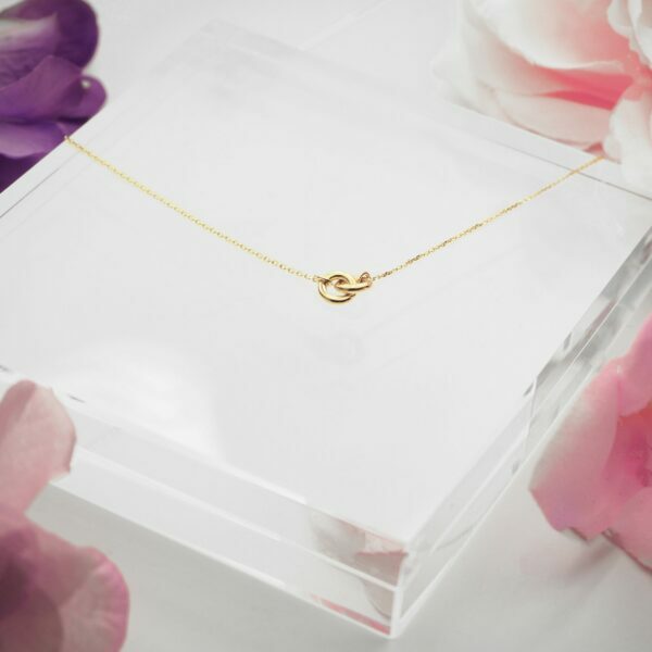 18ct yellow gold double circle necklace - Image 2
