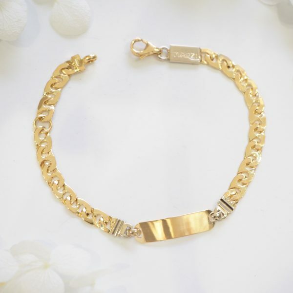 18ct yellow gold identity baby bracelet