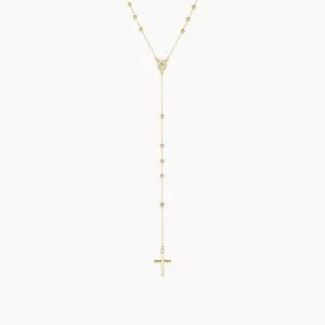 18ct yellow gold rosary beads necklace